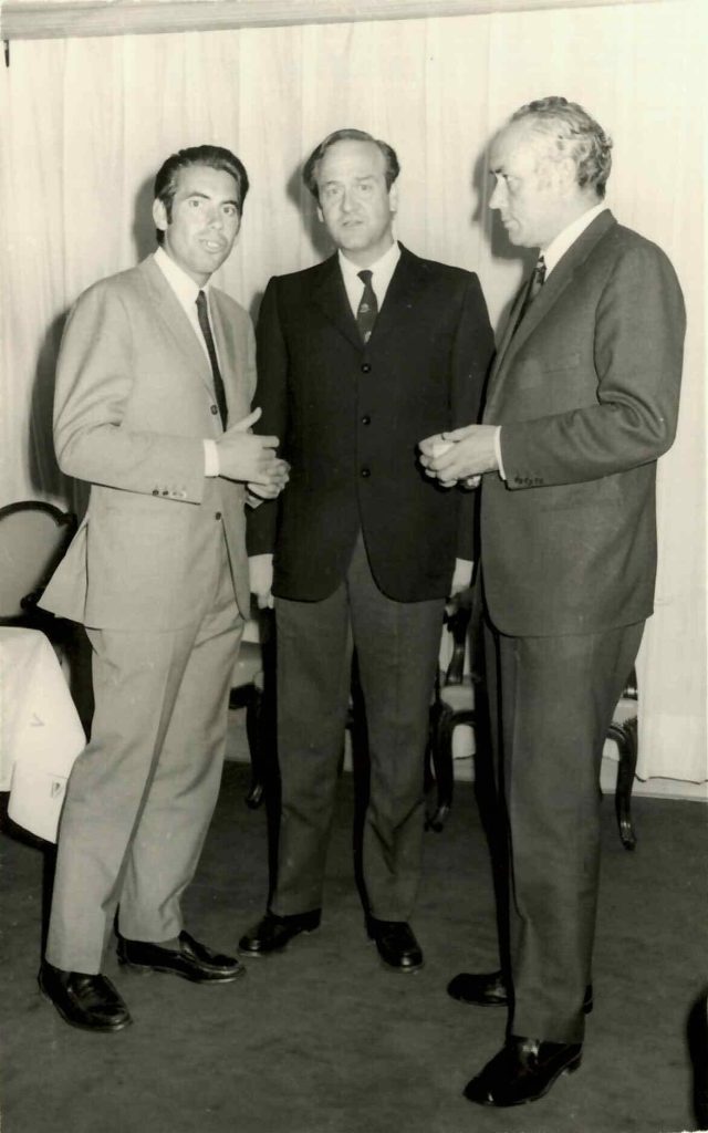 Almuerzo en el club Valentín. Lunes 26 octubre 1970. Manuel Santana, José Mario Armero y Luis Valls